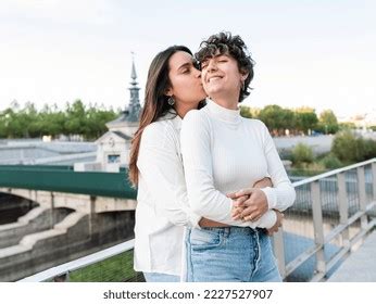 women kissing each other|5,642 Lesbian Women Kissing Stock Photos & High